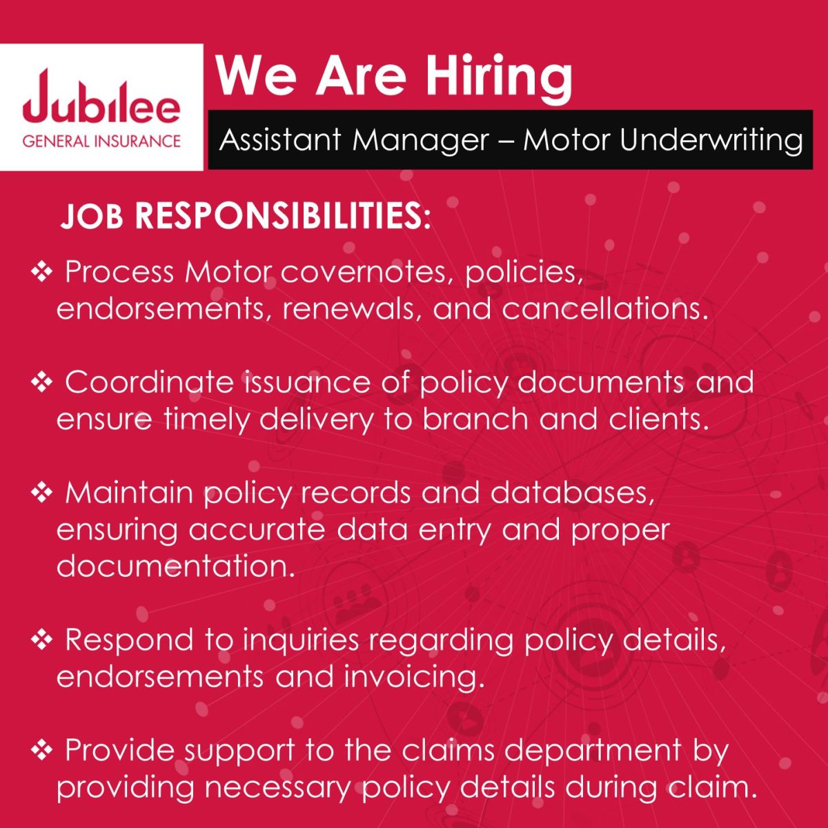 Jubilee General Insurance Co Ltd Jobs 21 January 2026 1