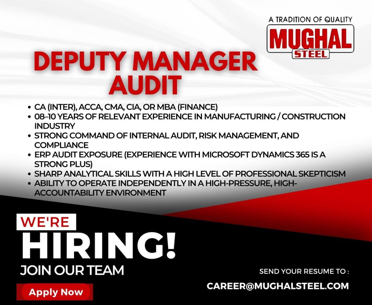 Mughal Iron & Steel Industries Jobs Deputy Manager Audit 1