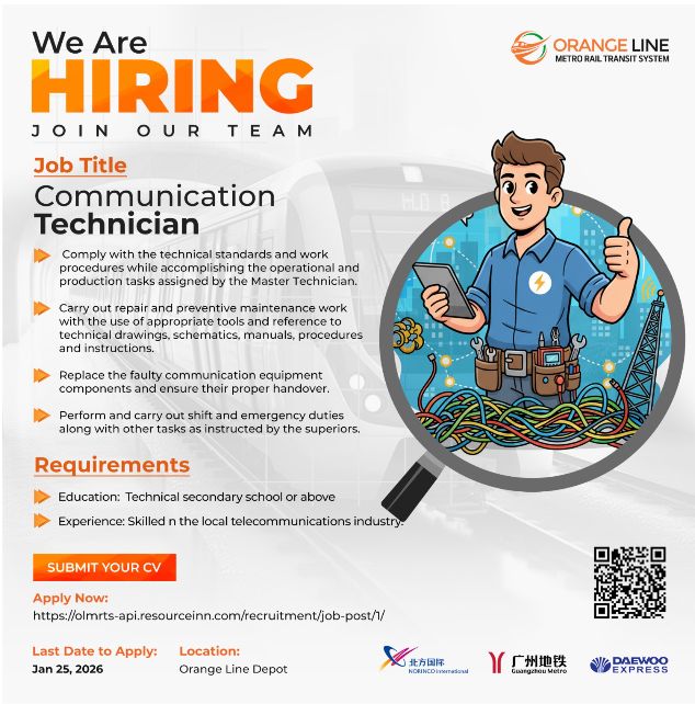 Orange Line Metro Rail Transit System (OLMRTS) Jobs 21 January 2026 1