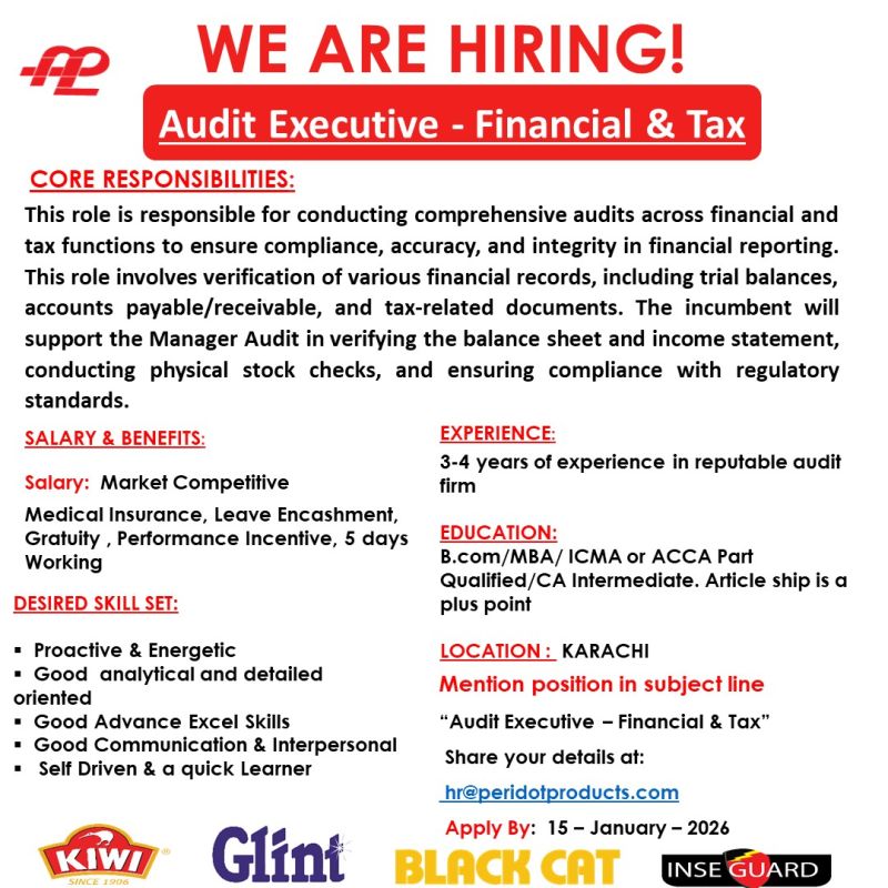 Peridot Products (Pvt) Limited Jobs January 2026 2