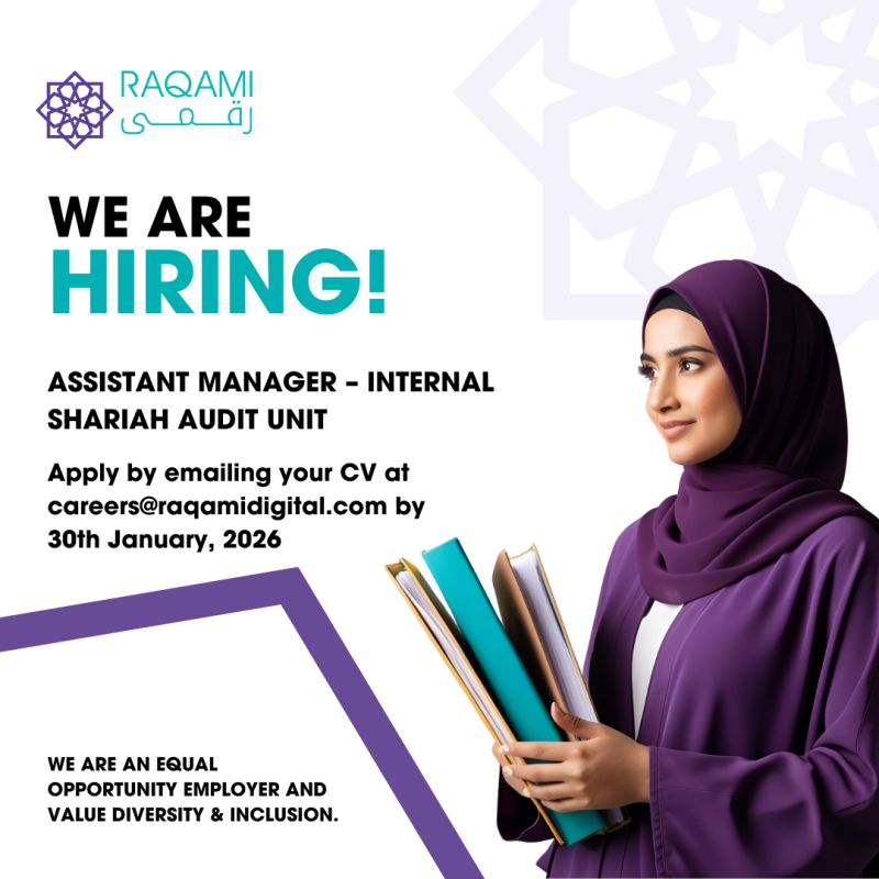 Raqami Islamic Digital Bank Jobs Assistant Manager Internal Shariah 1