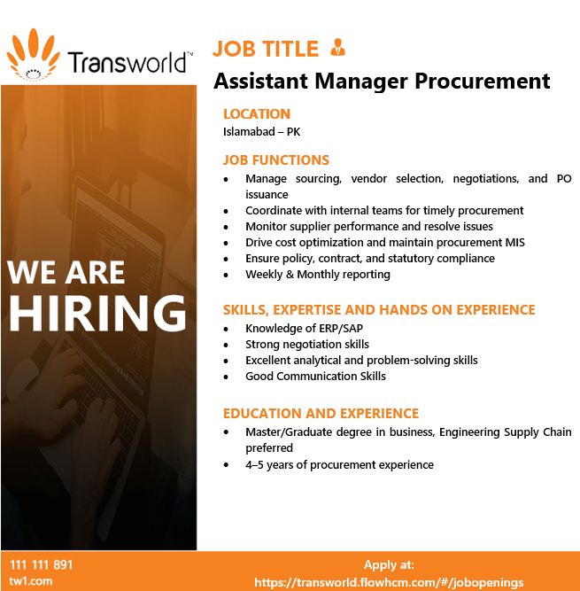 Transworld Associates Jobs 21 January 2026 1