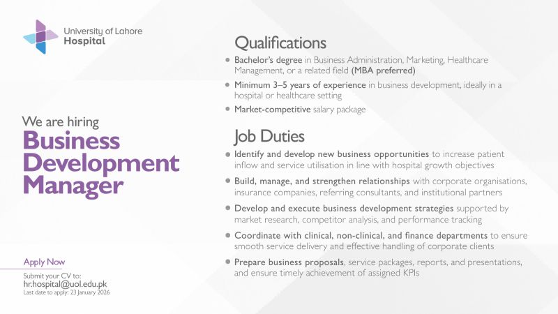 University of Lahore Hospital Jobs January 2026 2