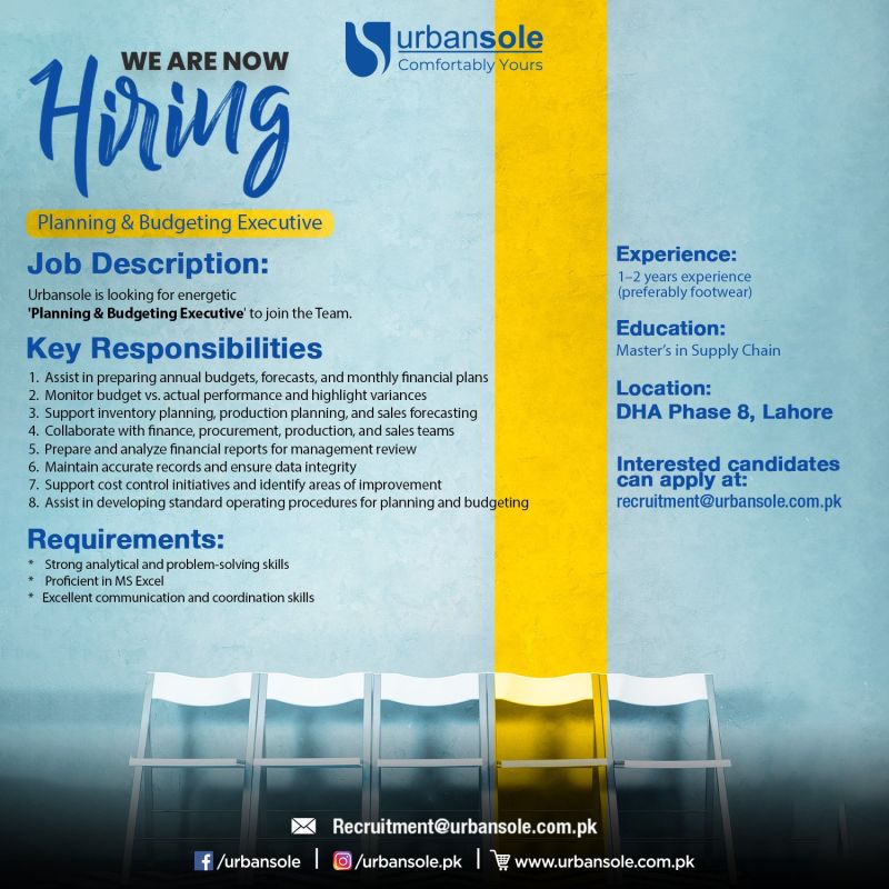 UrbanSole Jobs Planning & Budgeting Executive 1
