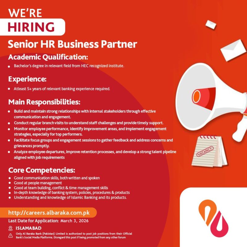 Al Baraka Bank (Pakistan) Limited Jobs March 2026 1