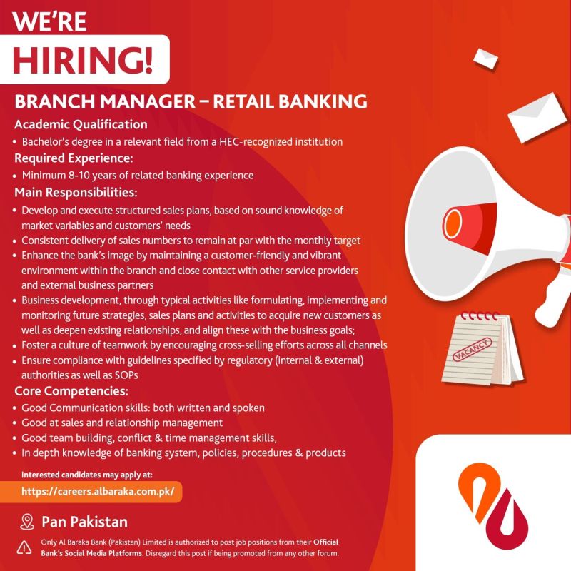 Al Baraka Bank (Pakistan) Limited Jobs February 2026 1