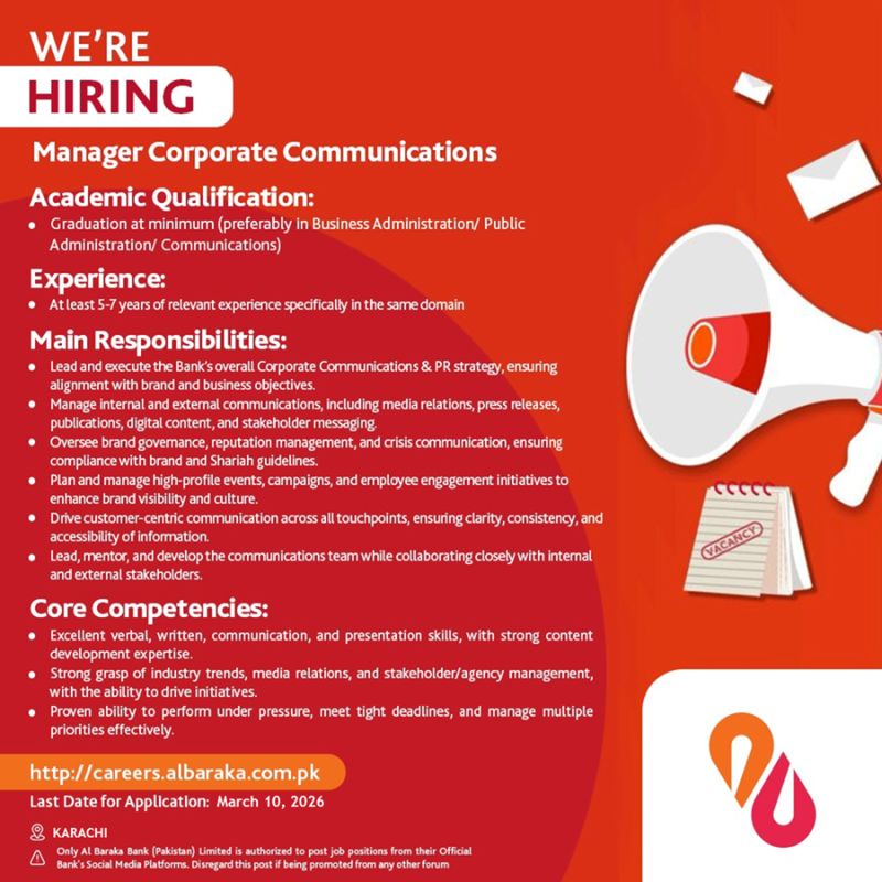 Al Baraka Bank (Pakistan) Limited Jobs March 2026 2