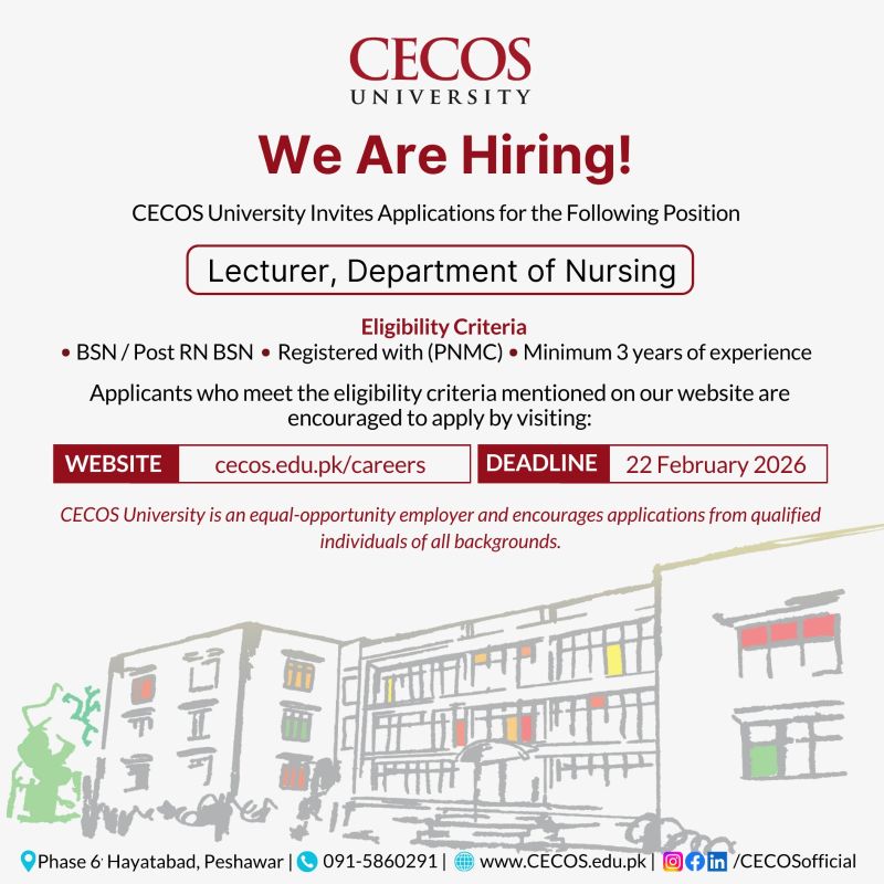 CECOS University Jobs Lecturer 1