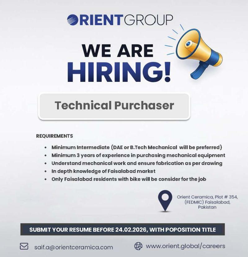 Orient Group Jobs Technical Purchaser 1