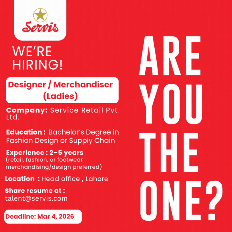 Service Retail Pvt Ltd Jobs Designer / Merchandiser (Ladies) 1