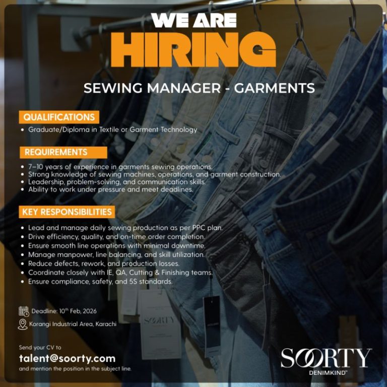 Manager Garment Soorty Enterprises Jobs Sewing Manager Garments