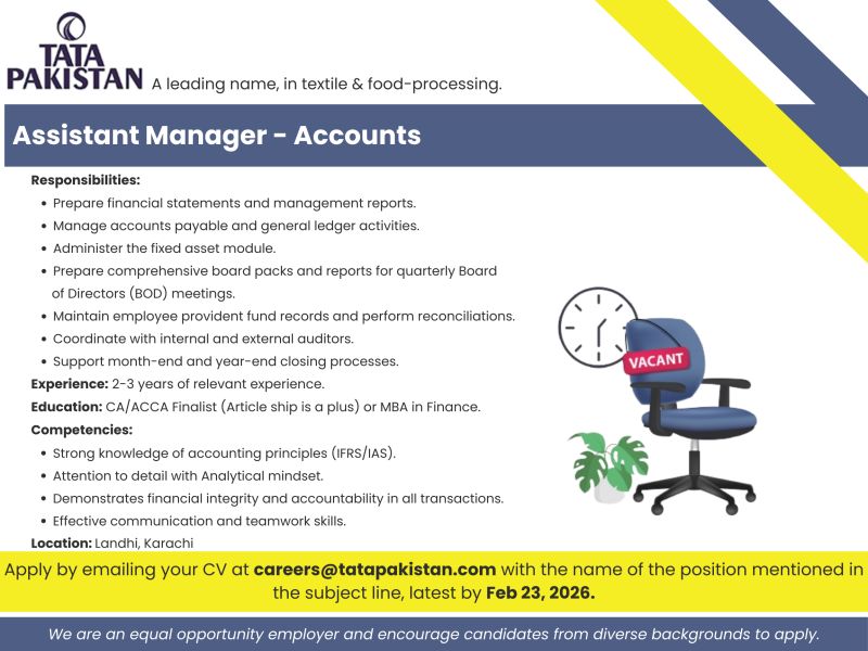 Tata Pakistan Jobs February 2026 2