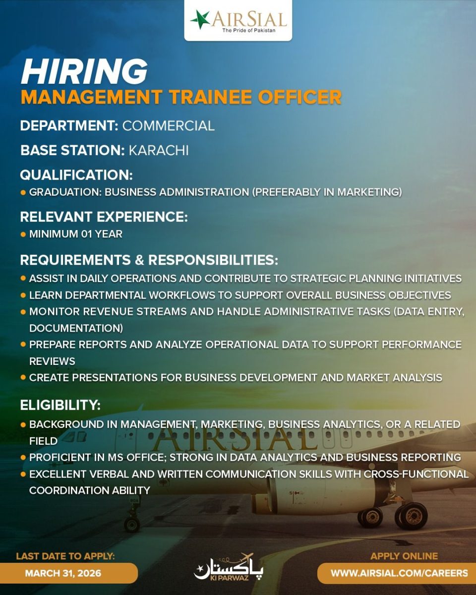 AirSial Limited Jobs Management Trainee Officer 1