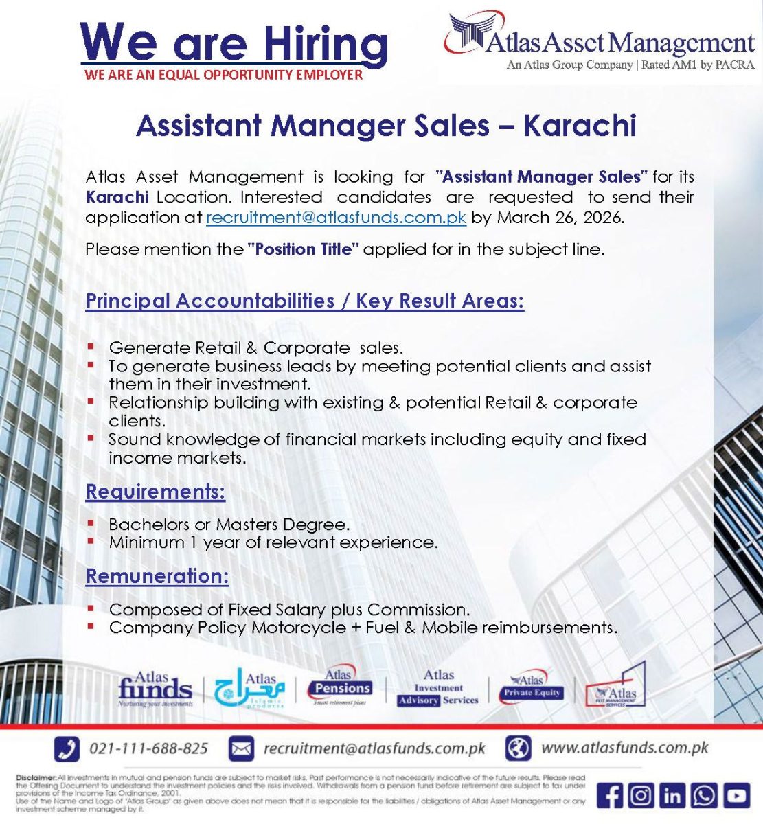 Atlas Asset Management Jobs Assistant Manager Sales 1