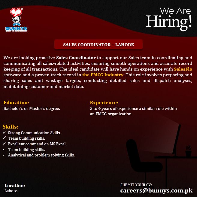 Bunny's Limited Jobs Sales Coordinator 1