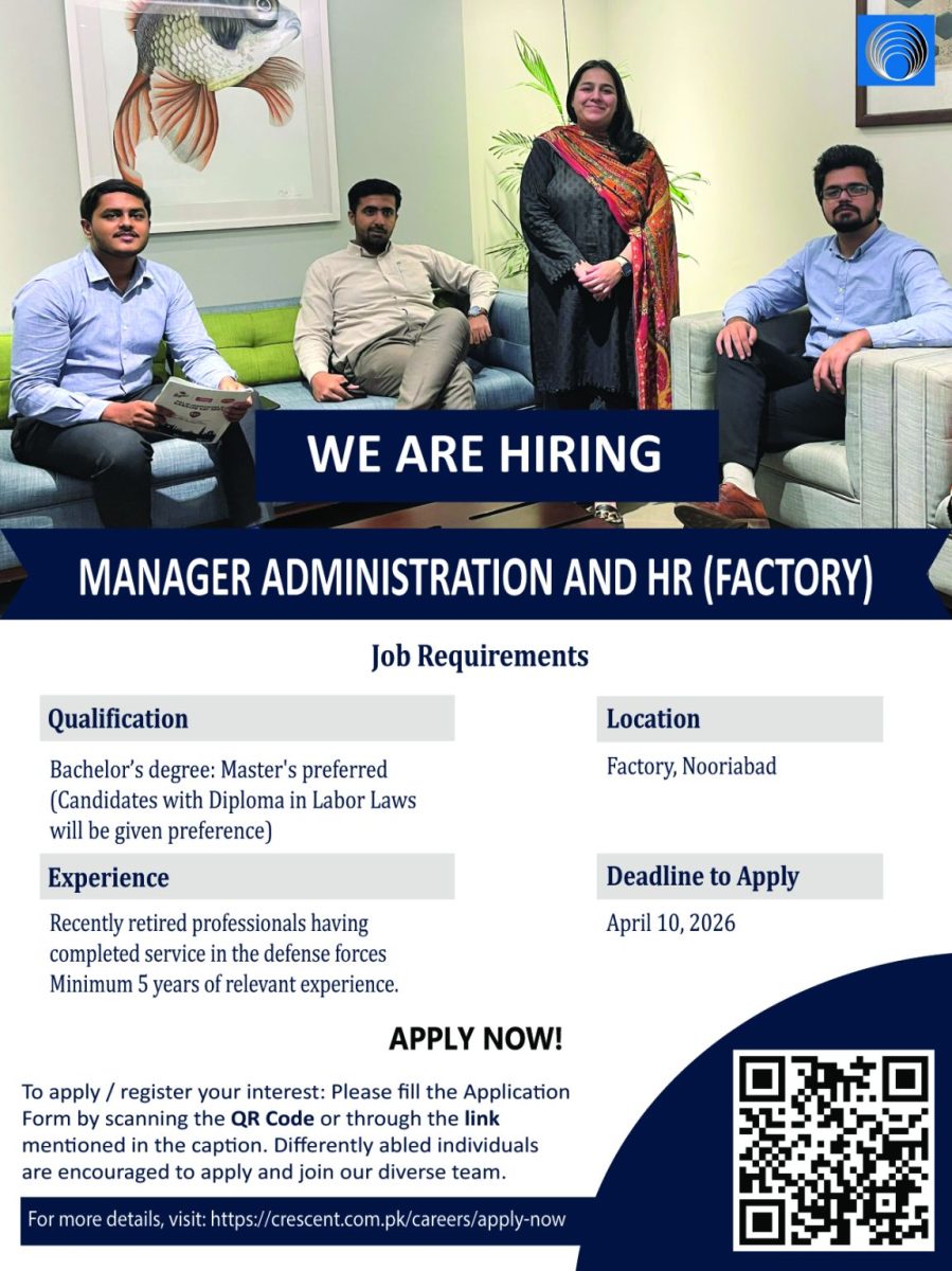 Crescent Steel & Allied Products Limited Jobs Manager Administration & HR (Factory) 1