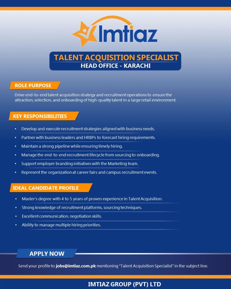 Imtiaz Group Jobs Talent Acquisition Specialist 1