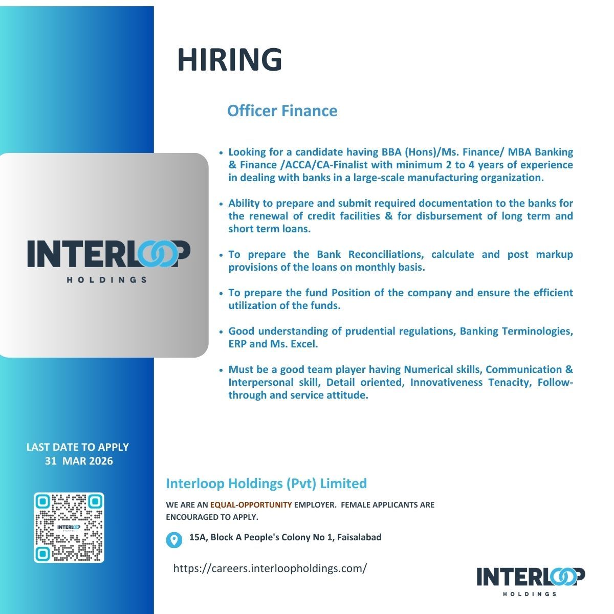 Interloop Holdings Jobs Officer Finance 1