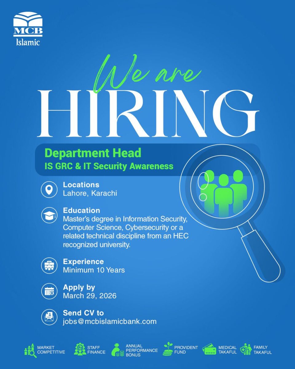 MCB Islamic Bank Jobs Department Head IS GRC & IT Security 1