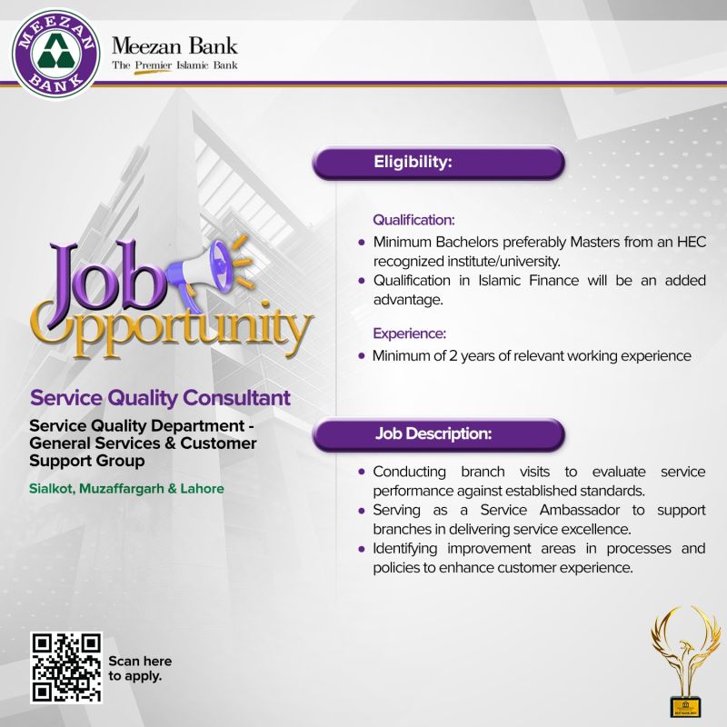 Meezan Bank Limited Jobs Service Quality Consultant 1