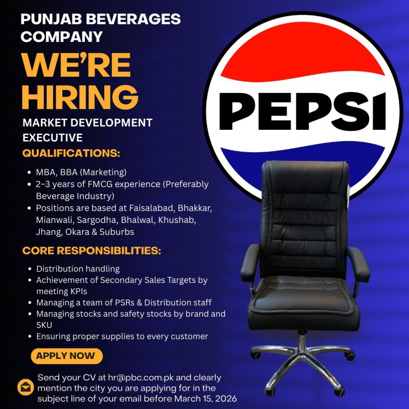 Punjab Beverages Company Jobs Market Development Executive 1