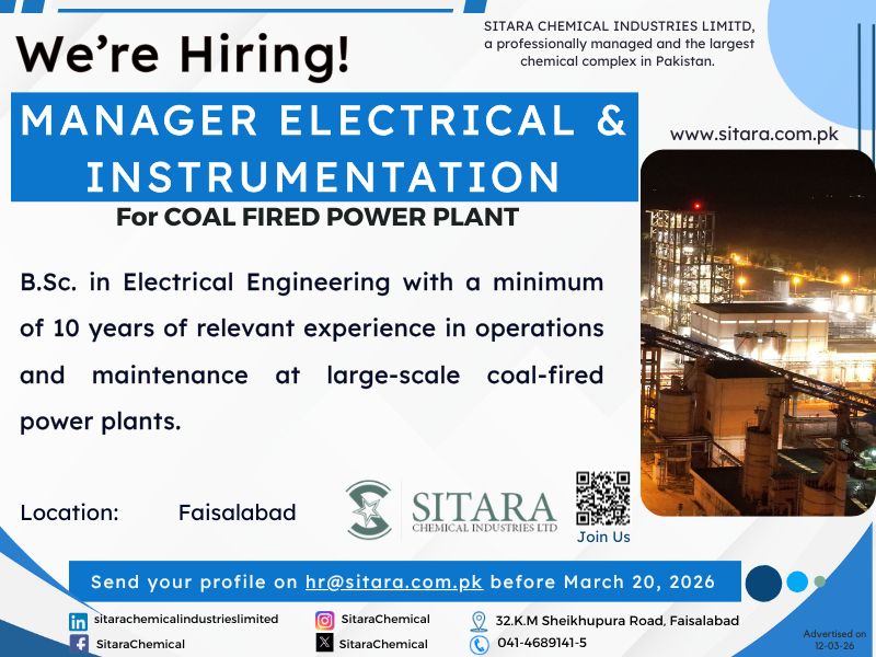 Sitara Chemical Industries Ltd Jobs Manager Electrical & Instrumentation 1