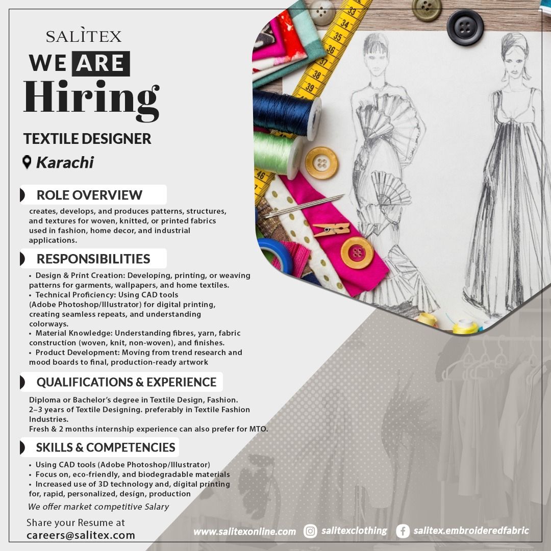 Salitex Pakistan Jobs Textile Designer 1