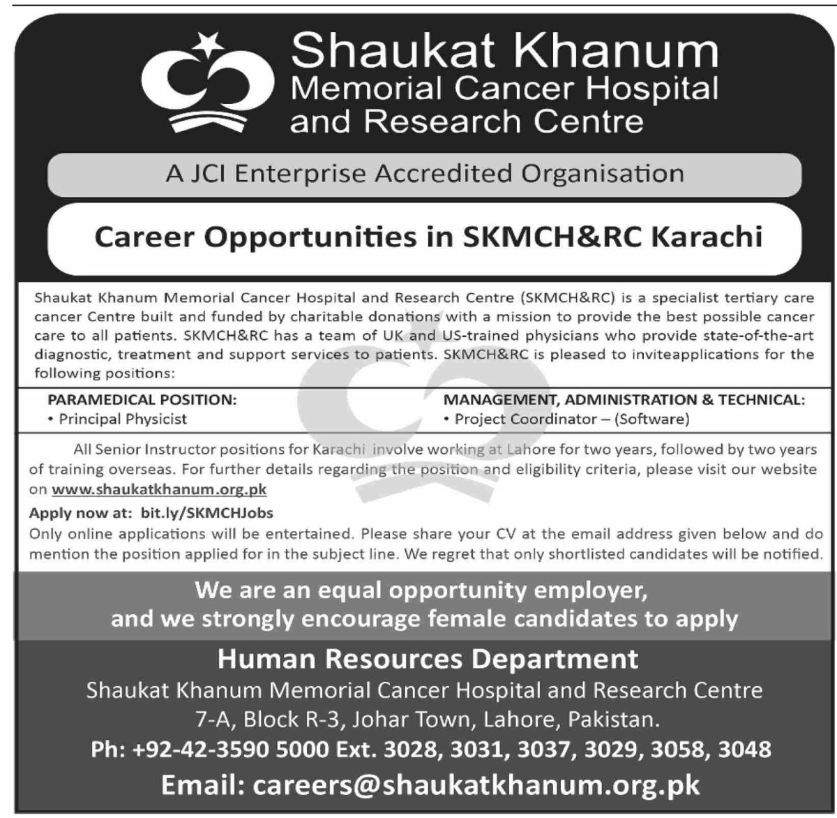 Shaukat Khanum Hospital Jobs 01 March 2026 Dawn 1