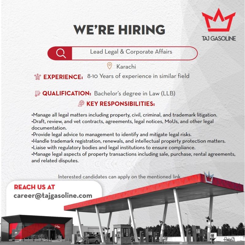 Taj Gasoline Pvt Ltd Jobs March 2026 1