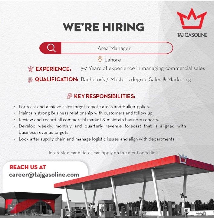Taj Gasoline Pvt Ltd Jobs Area Manager 1