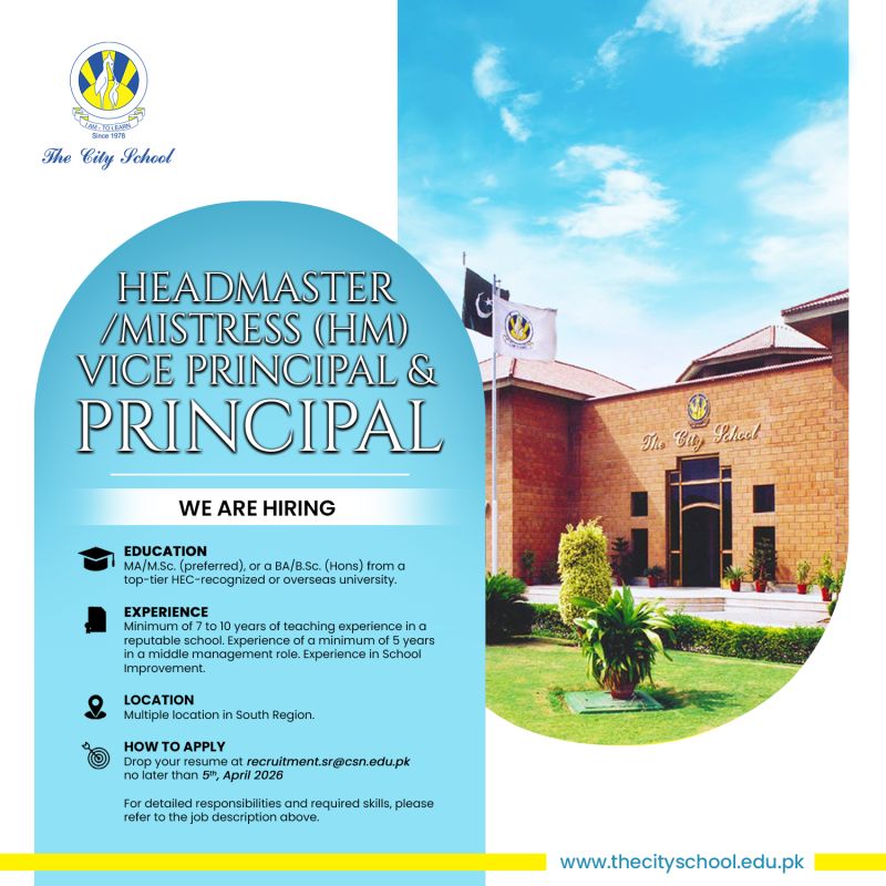 The City School Jobs April 2026 1