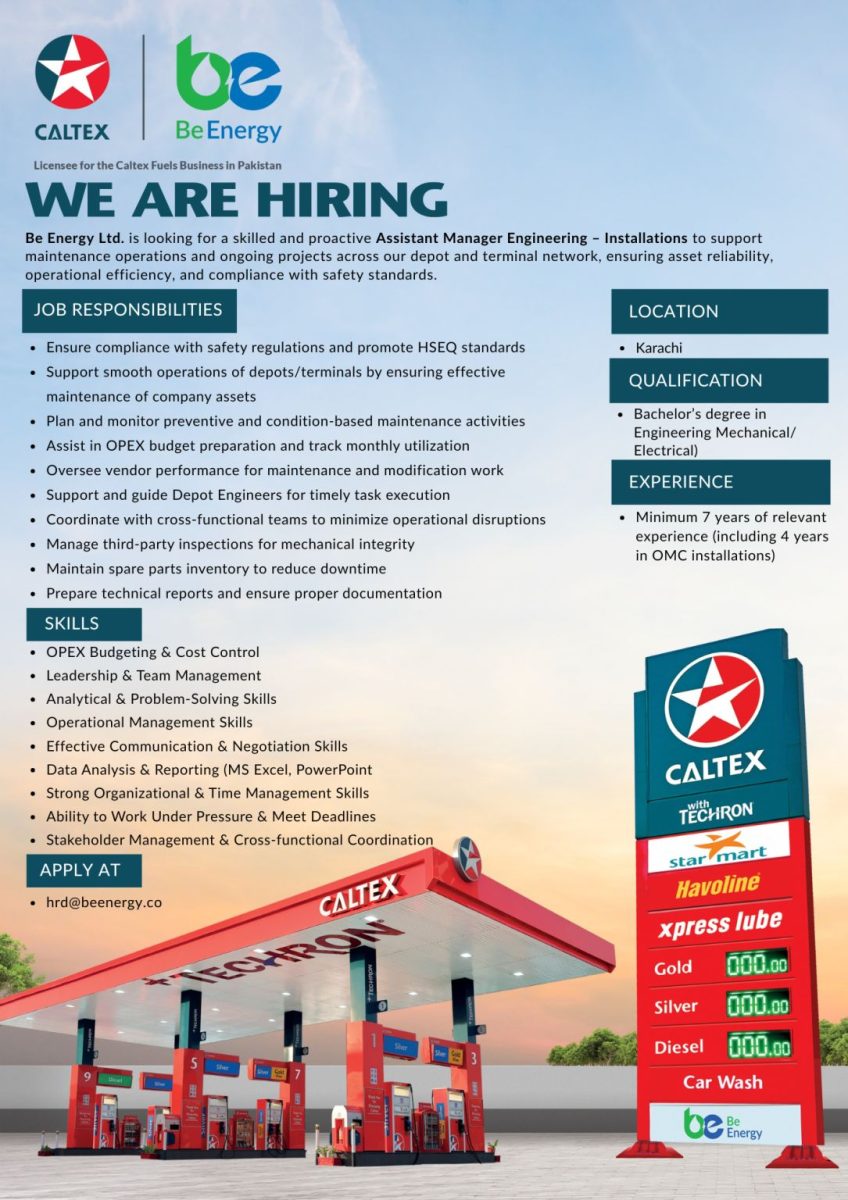 Be Energy Limited Jobs Assistant Manager Engineering 1