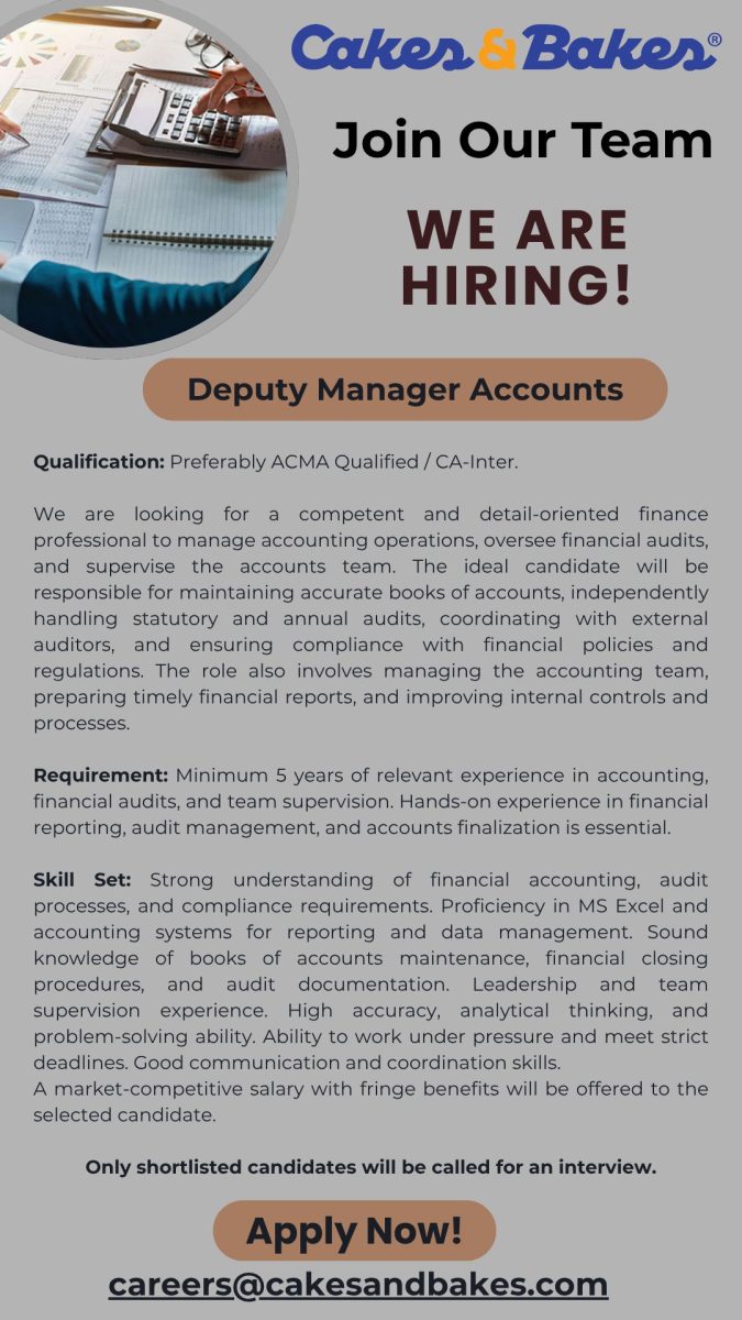 Cakes & Bakes Pakistan Jobs Deputy Manager Accounts 1