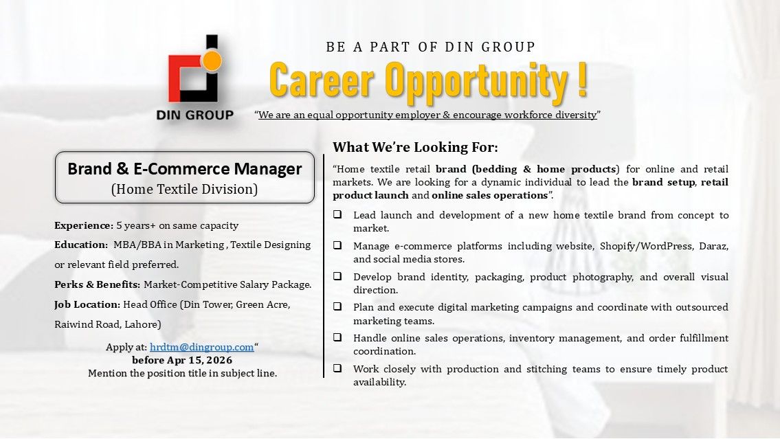 DIN Group Jobs Brand & E-Commerce Manager 1