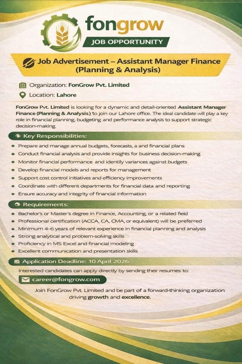 FonGrow Pvt Limited Jobs Assistant Manager Finance 1