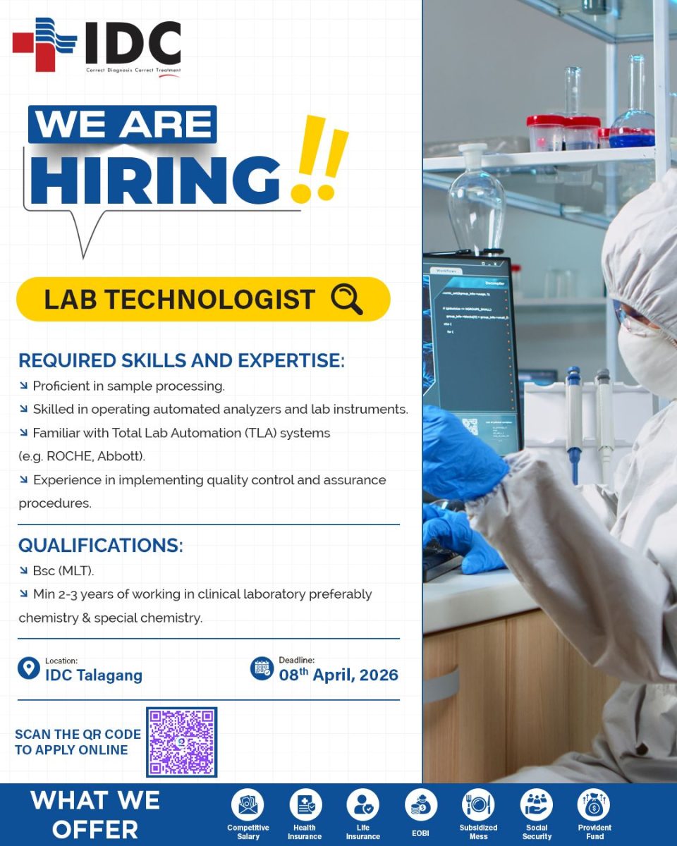 Islamabad Diagnostic Centre (IDC) Jobs April 2026 2