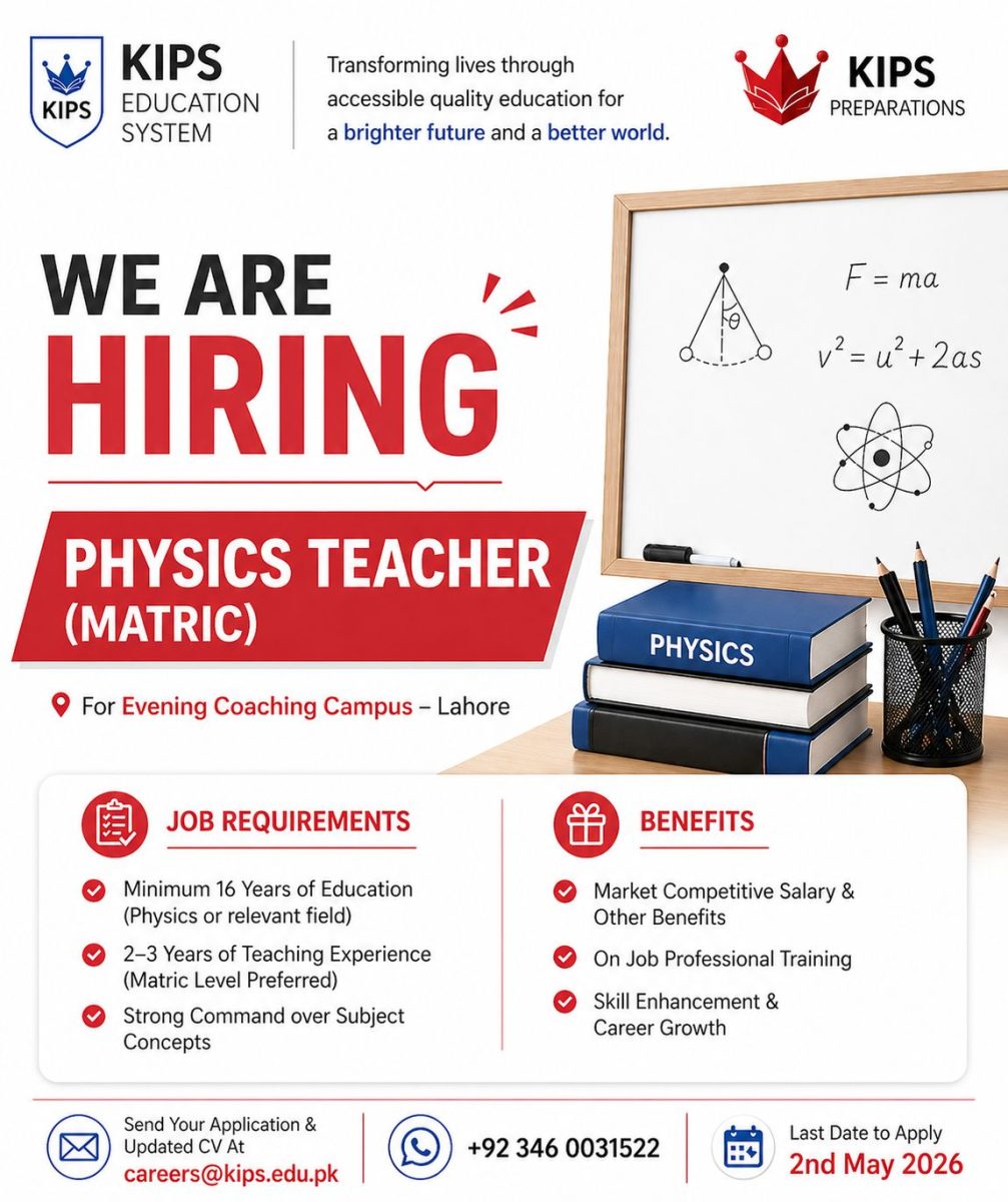 KIPS Education System Jobs Physics Teacher  1