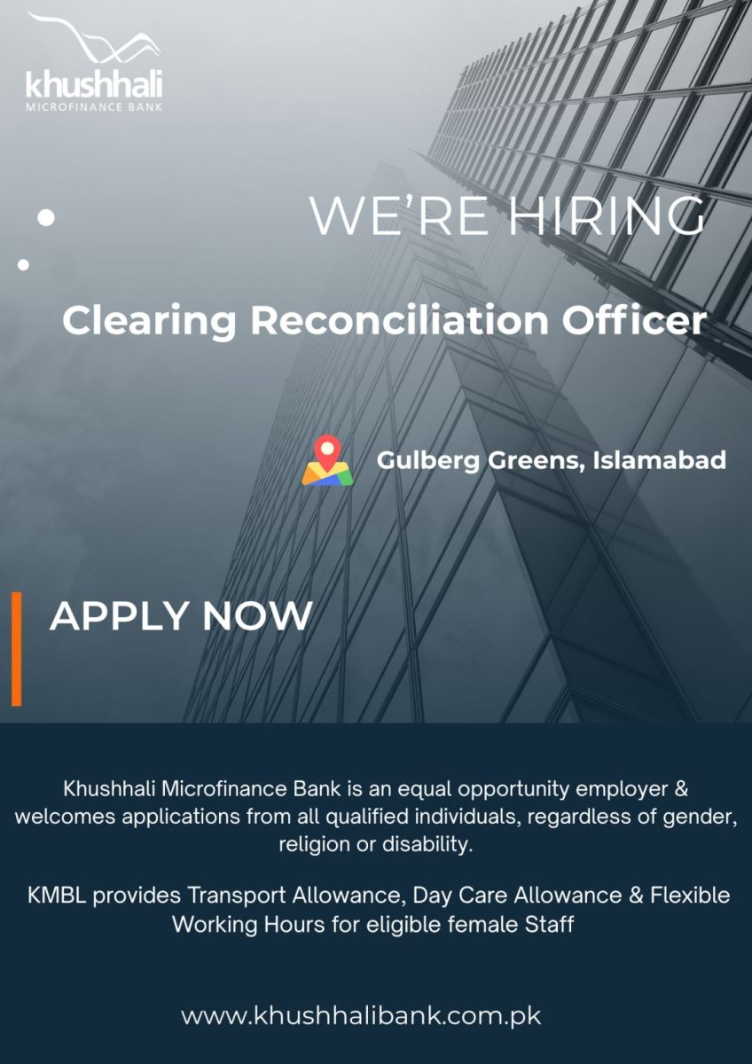 Khushhali Microfinance Bank Limited Jobs Clearing Reconciliation Officer 1