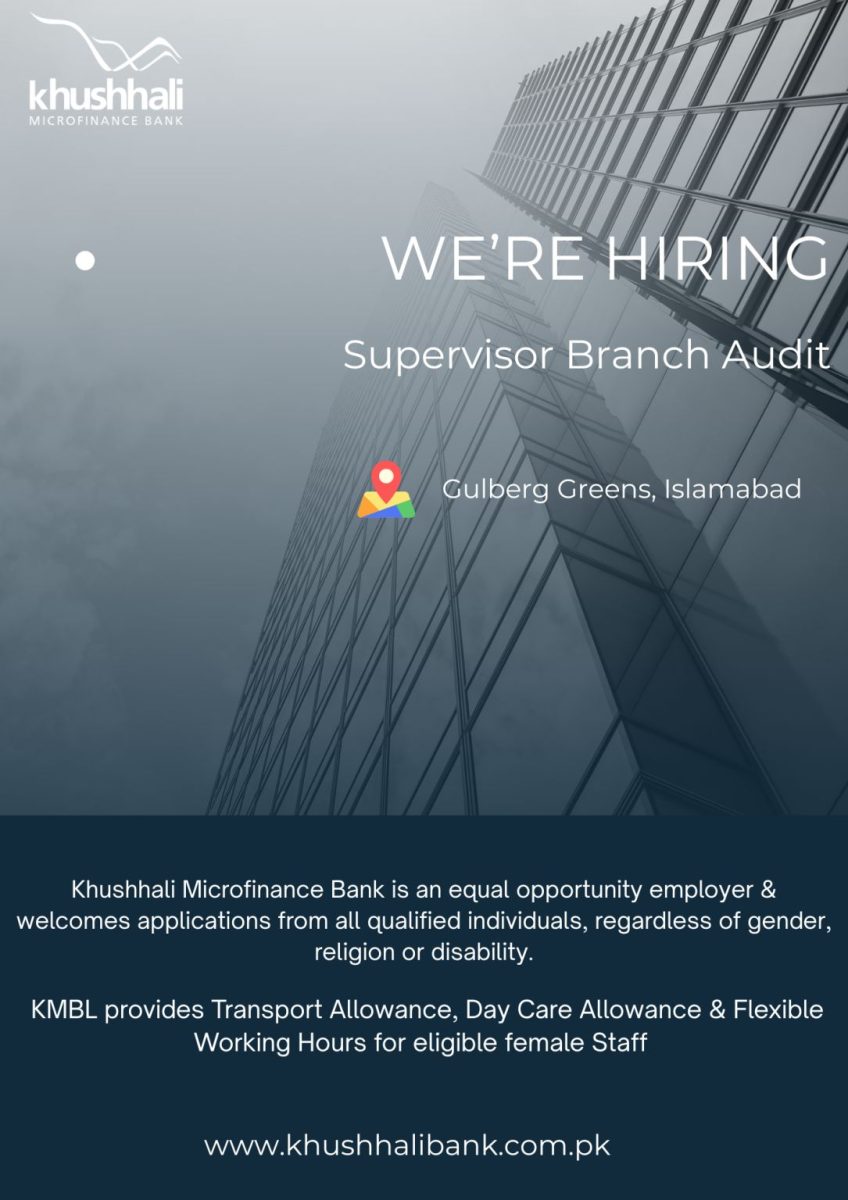 Khushhali Microfinance Bank Limited Jobs Supervisor Audit 1