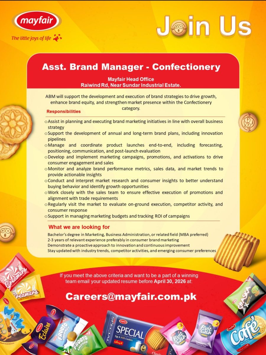 Mayfair Pakistan Jobs Assistant Brand Manager Confectionery  2