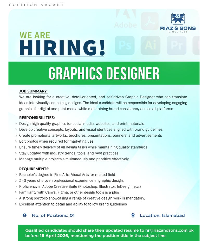 Riaz & Sons Jobs Graphics Designer 1