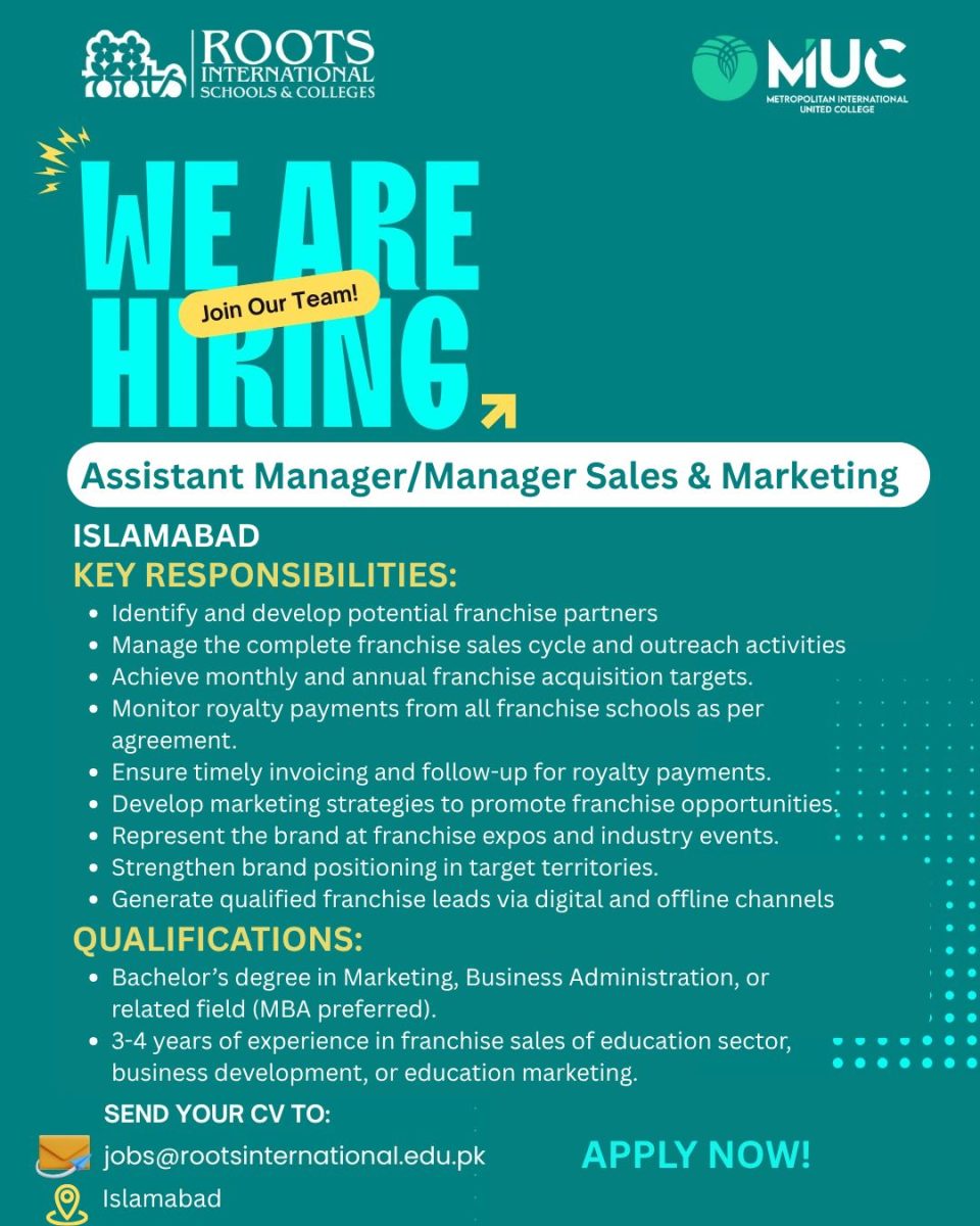 ROOTS International Schools & Colleges Jobs Assistant Manager / Manager Sales & Marketing 1