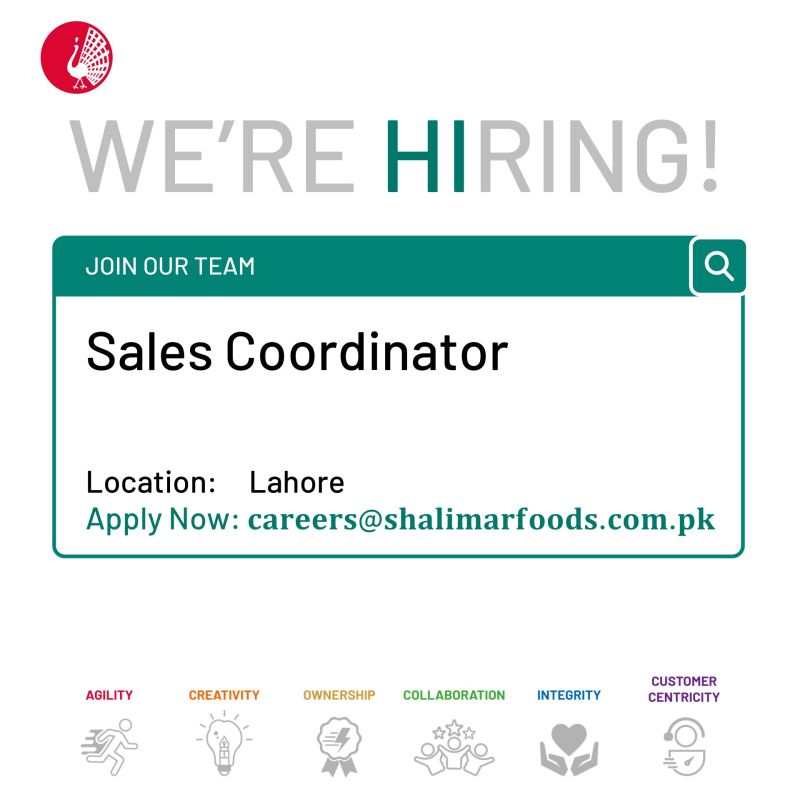 Shalimar Food Products Jobs Sales Coordinator 1