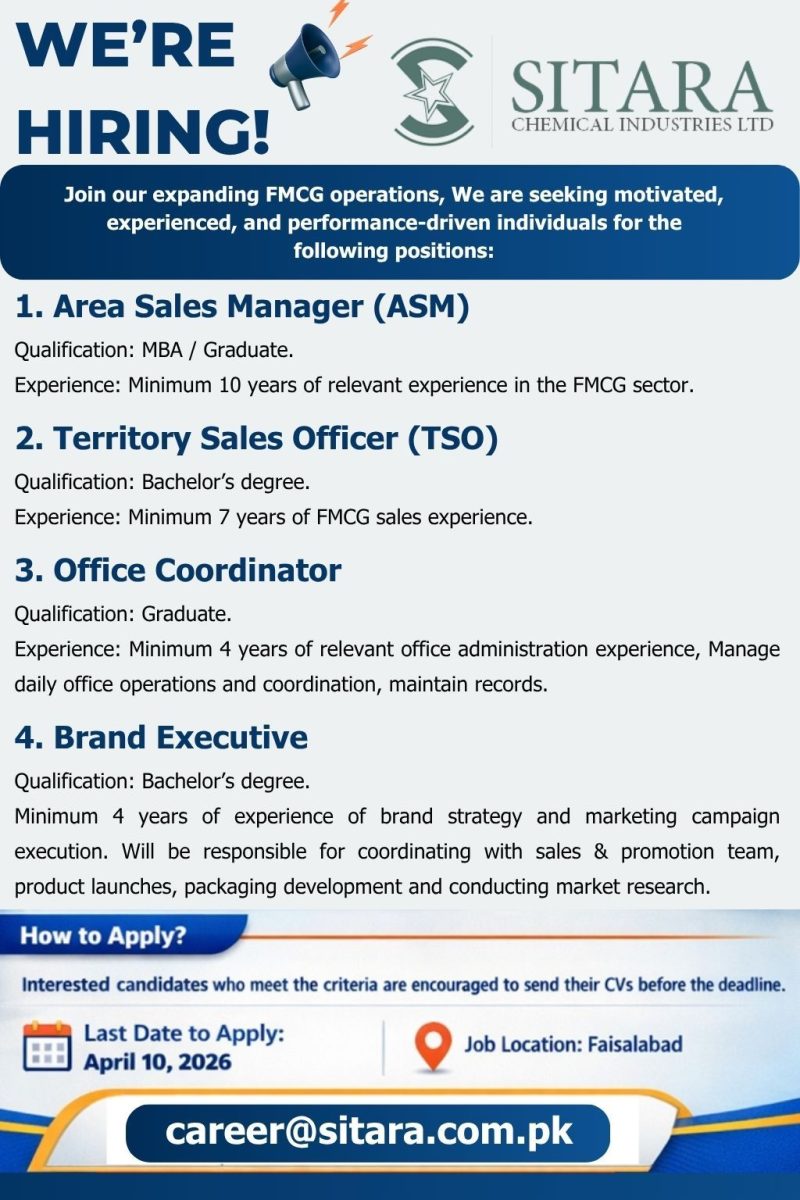 Sitara Chemical Industries Limited Jobs April 2026 1