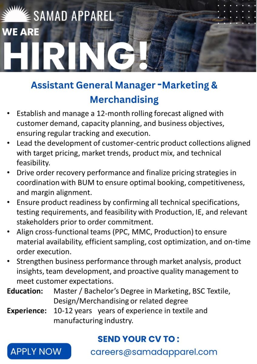 Samad Apparel Pvt Ltd Jobs April 2026 2