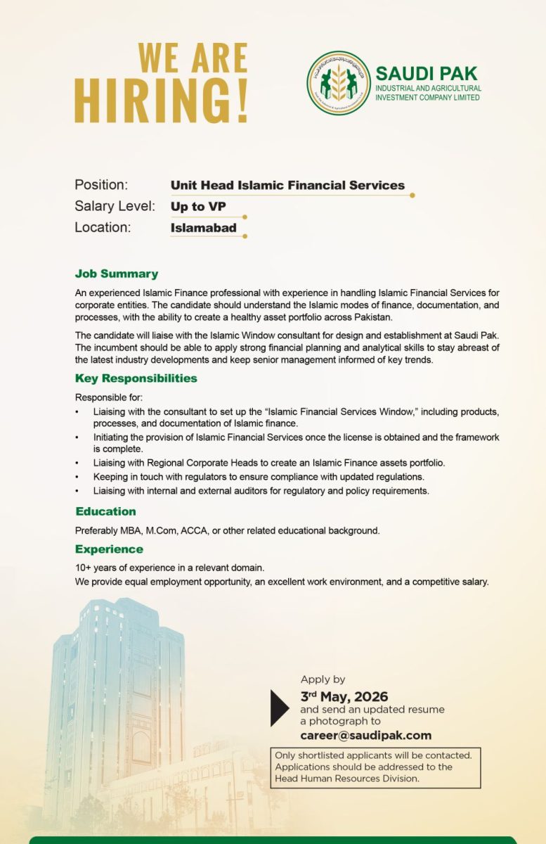 Saudi Pak Industrial & Agricultural Investment Company Limited Jobs April 2026 1