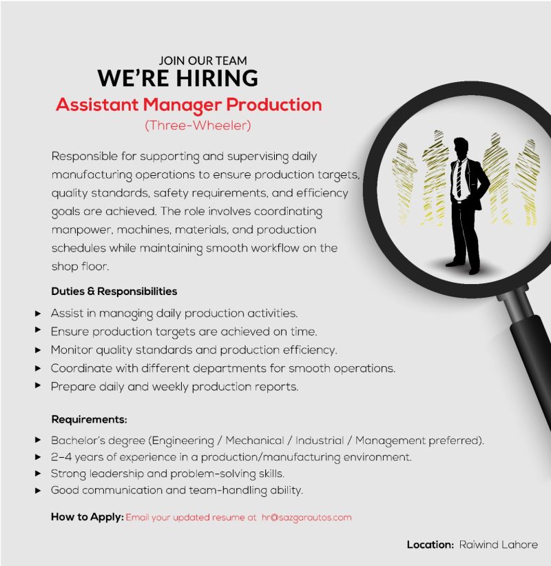 Sazgar Engineering Works Jobs Assistant Manager Production 1