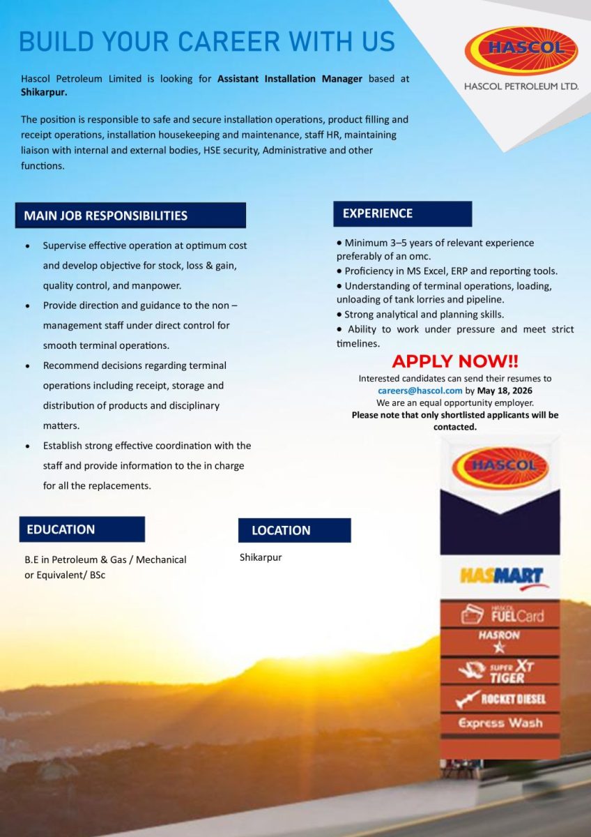 Hascol Petroleum Limited Jobs May 2026 1