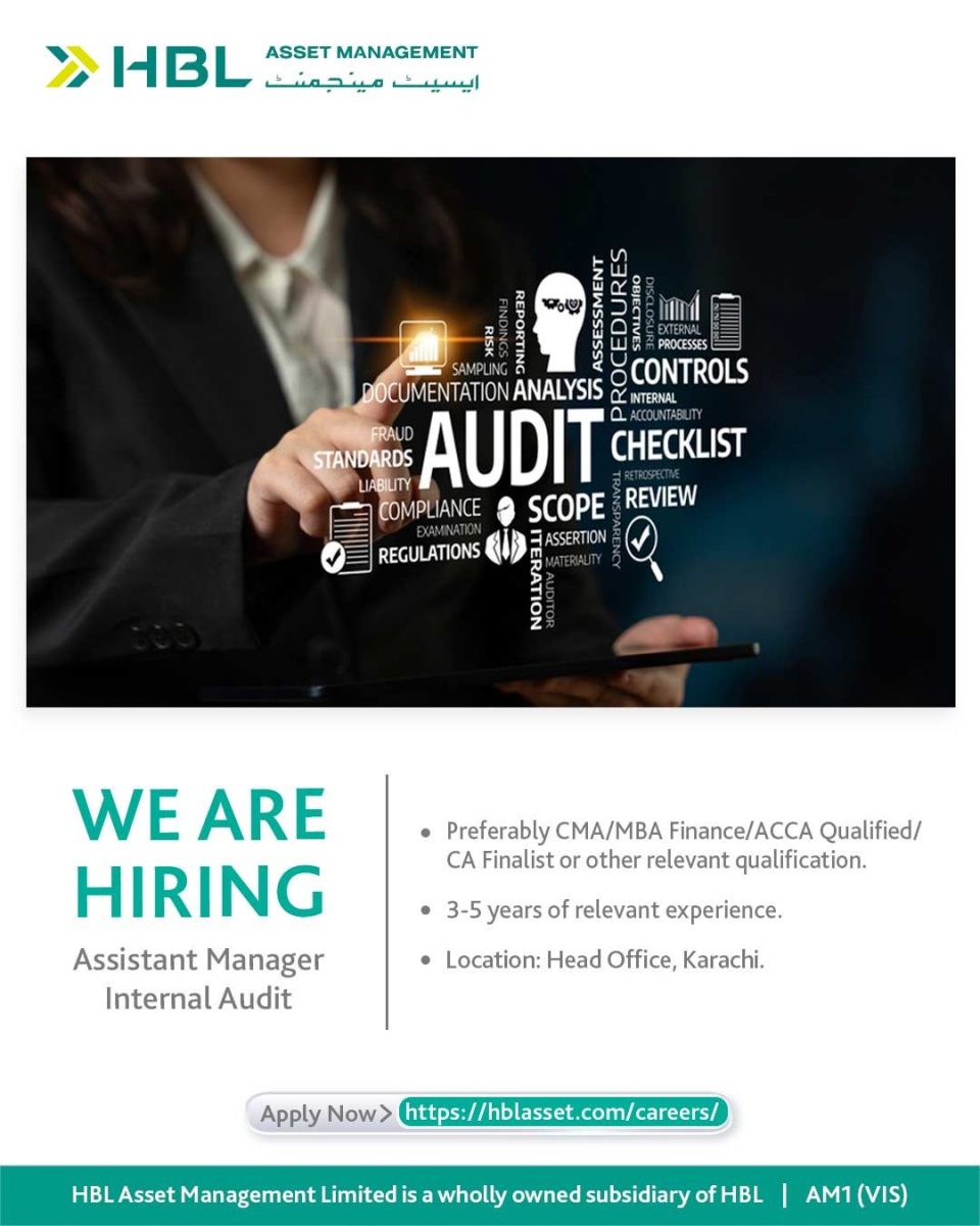 HBL Asset Management Jobs Assistant Manager Internal Audit  1