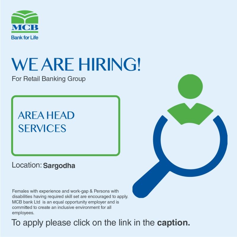 MCB Bank Limited Jobs Area Head Services 1
